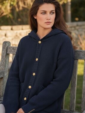 Vintage Escada Black Hooded Cardigan - Size L